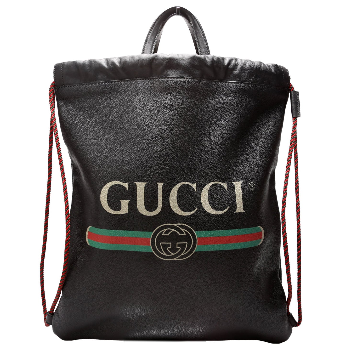 Gucci 494053 Retro Logo Drawstring Backpack Black Bag