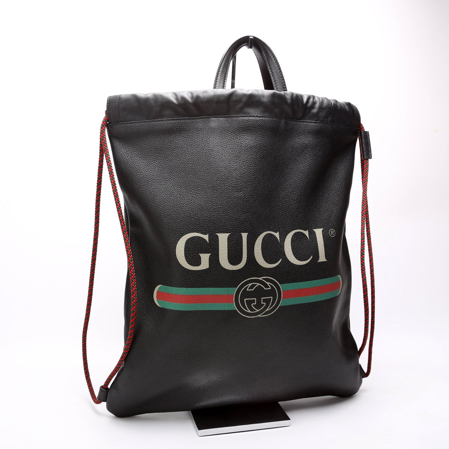 Gucci 494053 Retro Logo Drawstring Backpack Black Bag