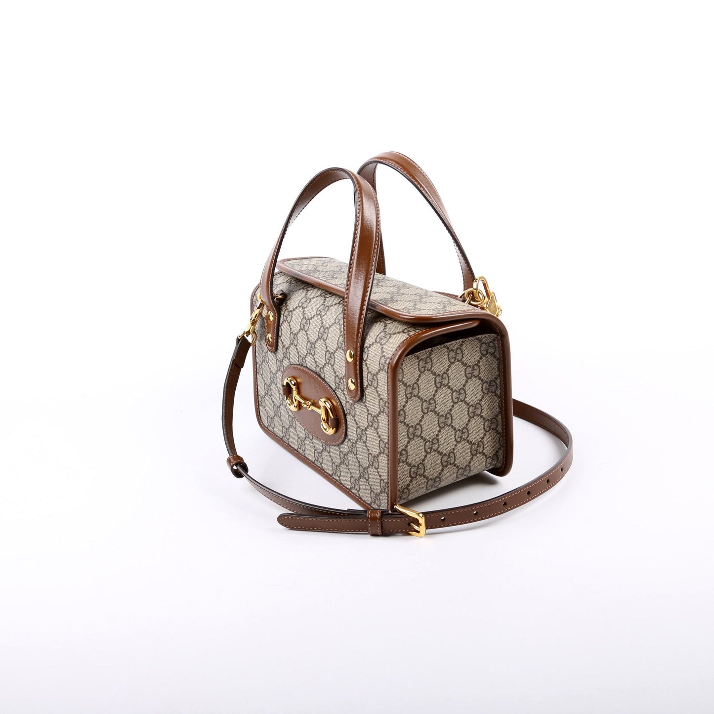 Gucci 645453 GG Supreme 1955 Horsebit Mini Top Handle Bag