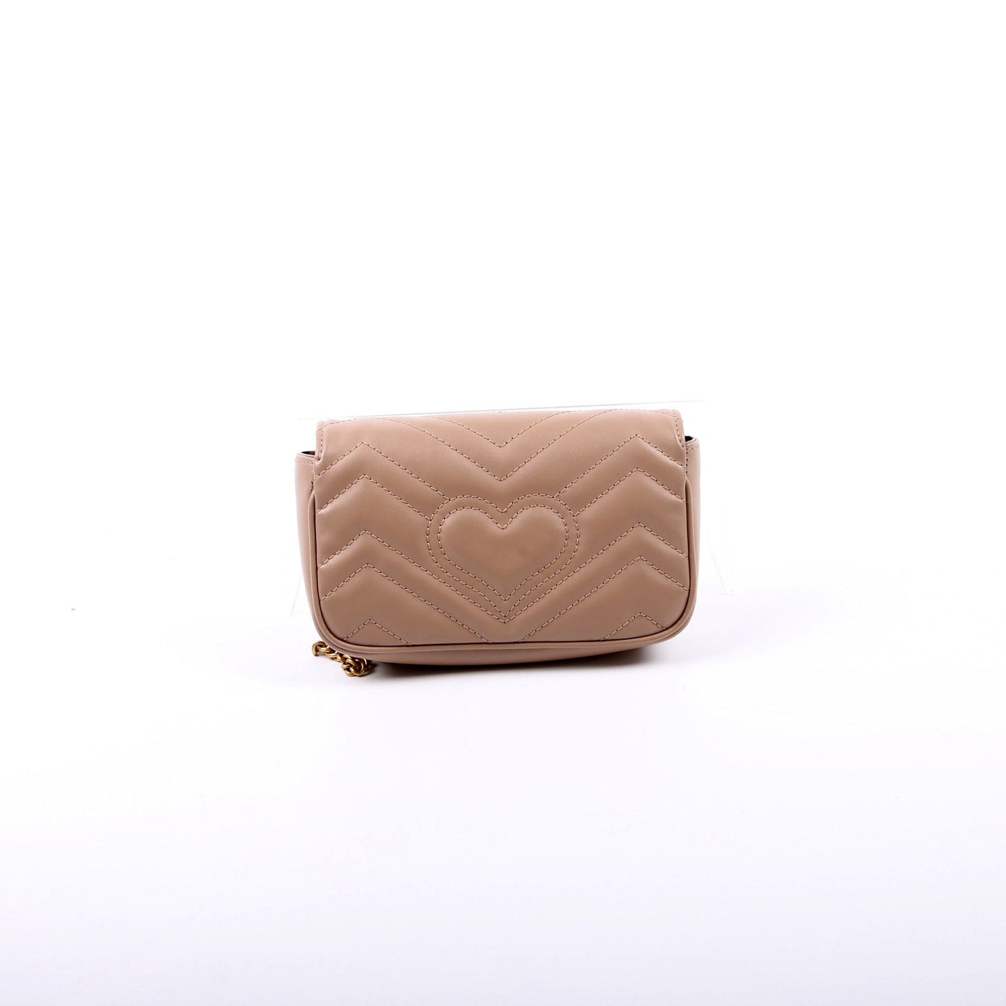Gucci 476433 Marmont Leather Super Mini Flap Tan Bag