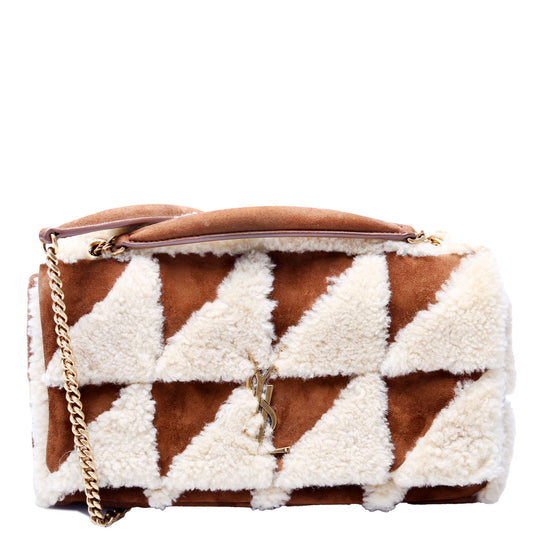 Saint Laurent Shearling Patchwork Jamie Medium 515821 Bag