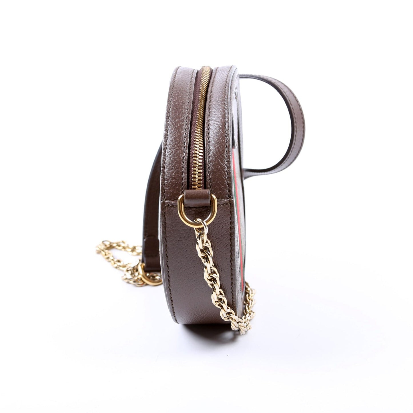 Gucci 550618 Ophidia GG Supreme Round Small Crossbody Brown Bag