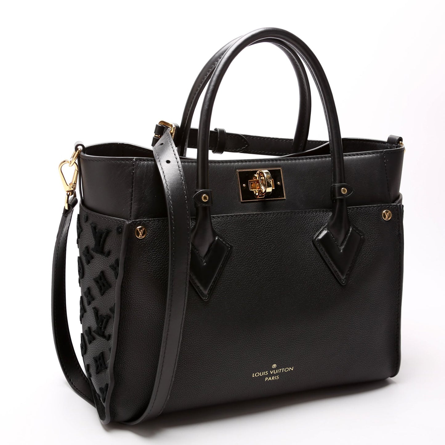 Louis Vuitton On My Side MM Calfskin Black