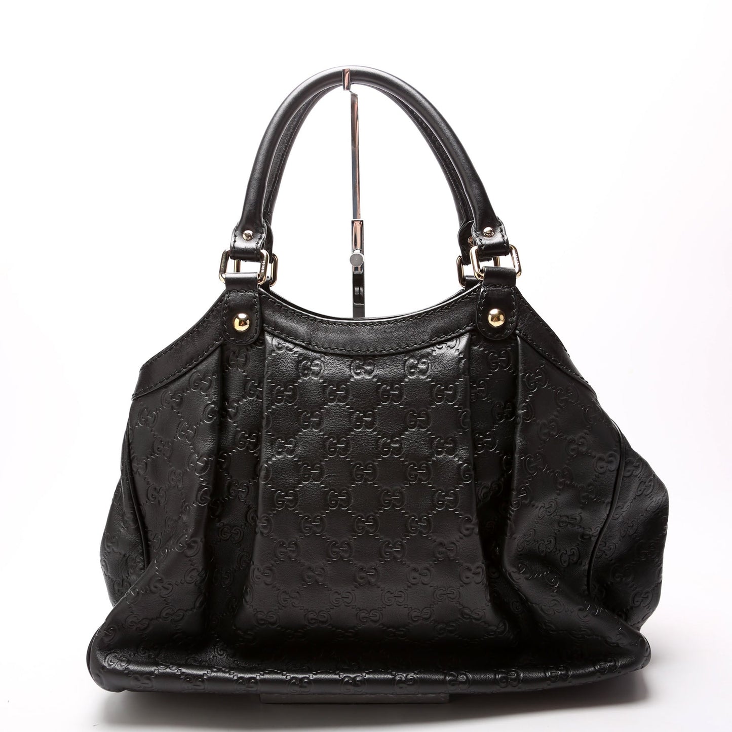 Gucci 211944 Sukey GG Leather Medium Black Bag