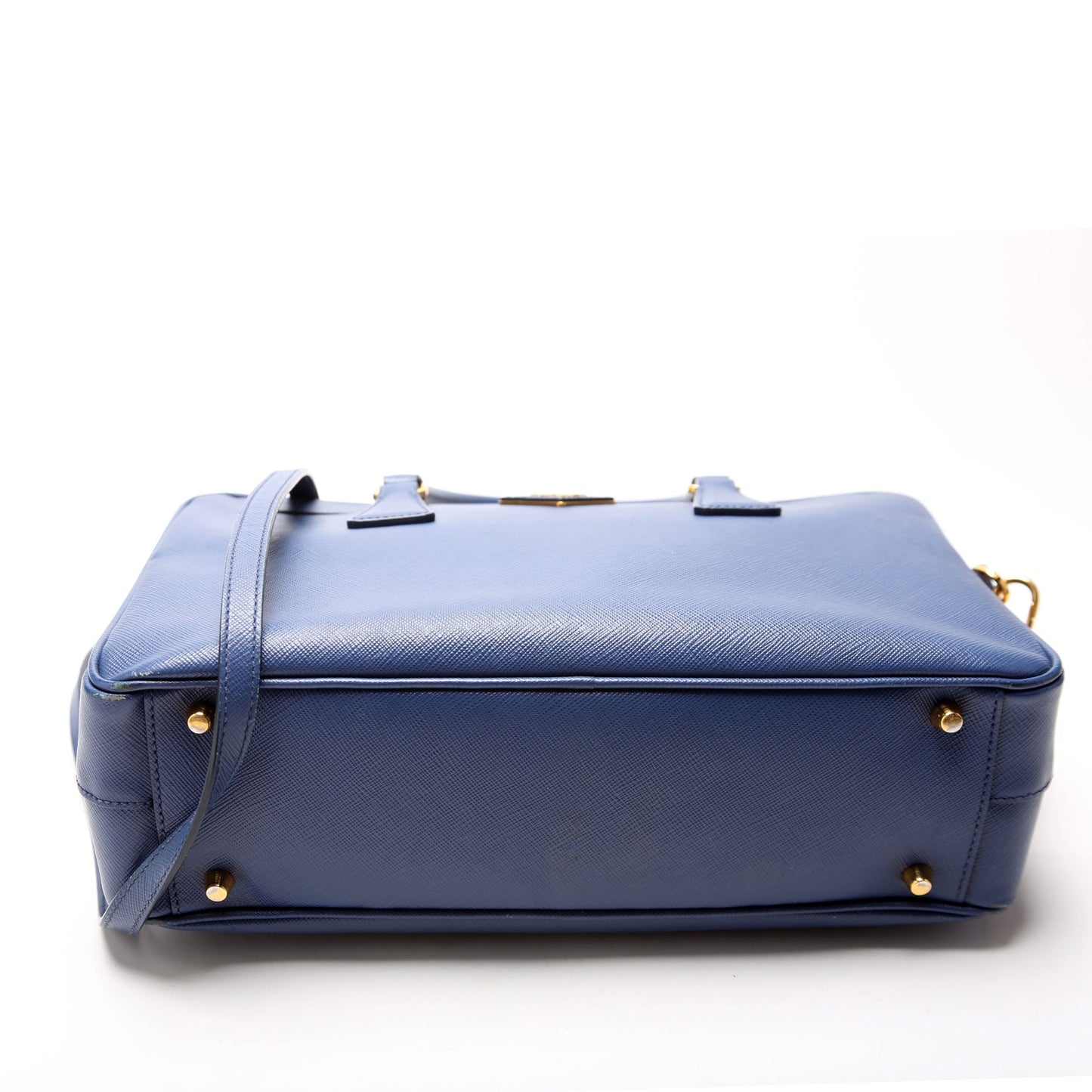 Prada Saffiano Lux Bauletto Blue Bag