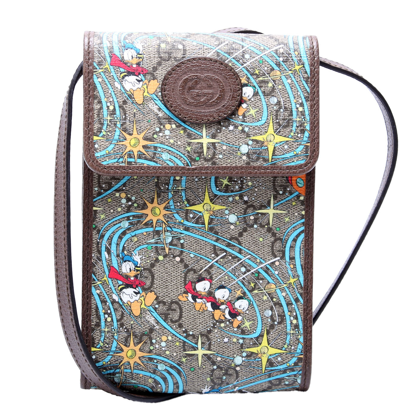 Gucci 647927 X Disney GG Supreme Donald Duck Mini Crossbody Bag