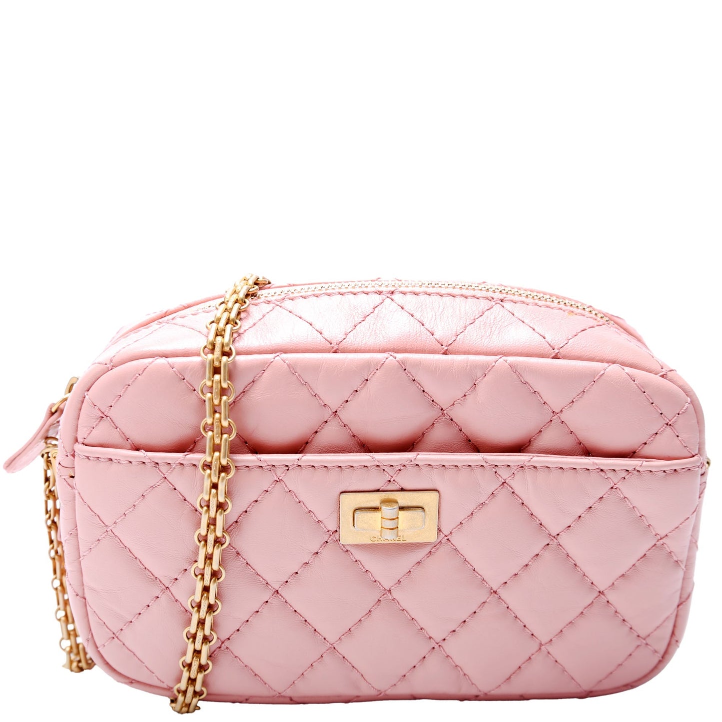 Chanel 2.55 Reissue Mini Camera Quilted Aged Calfskin Pink Bag