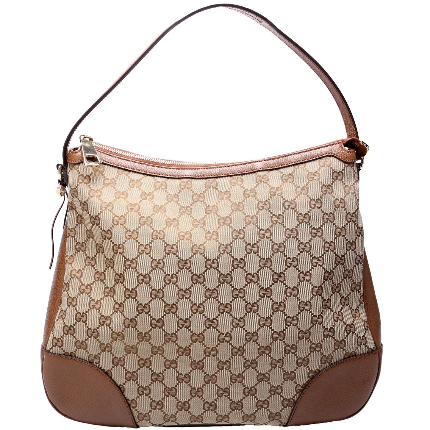 Gucci GG Canvas Bree Hobo Brown Bag