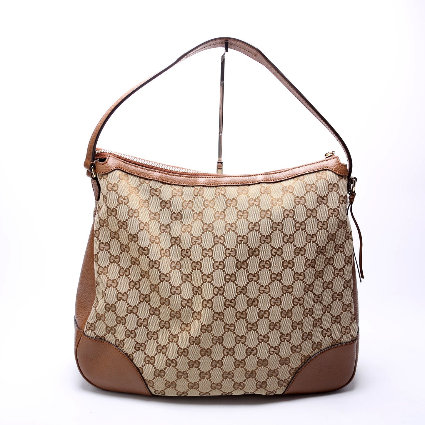 Gucci GG Canvas Bree Hobo Brown Bag