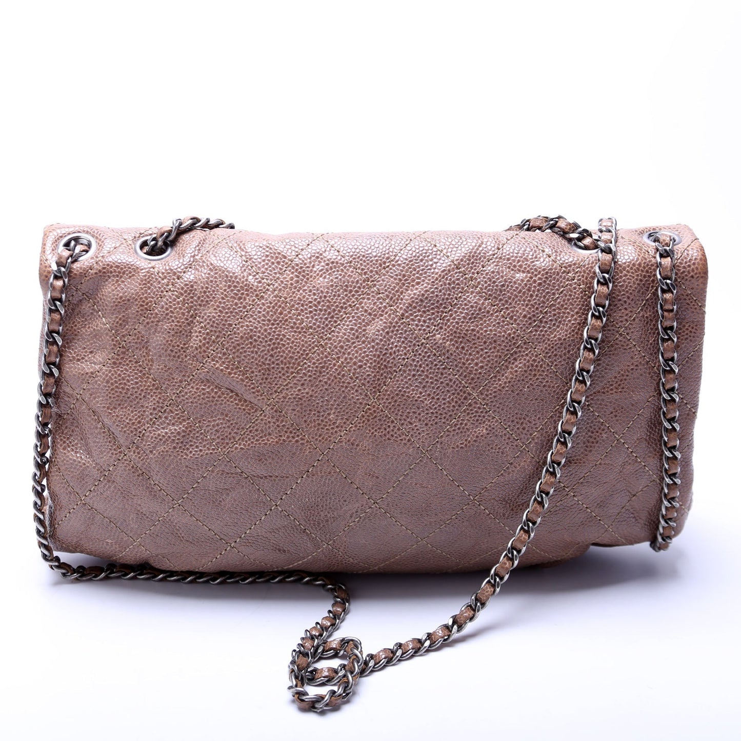 Chanel CC Quilted Caviar Medium Flap Taupe Bag