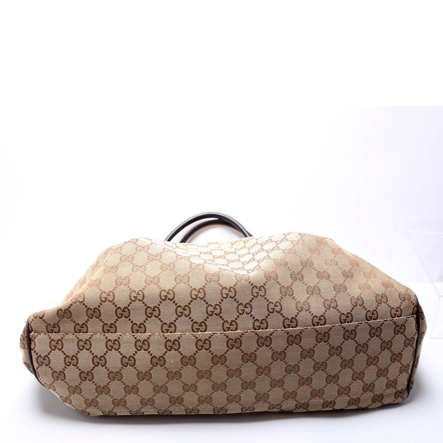 Gucci 211943 Sukey GG Canvas Large Brown Bag