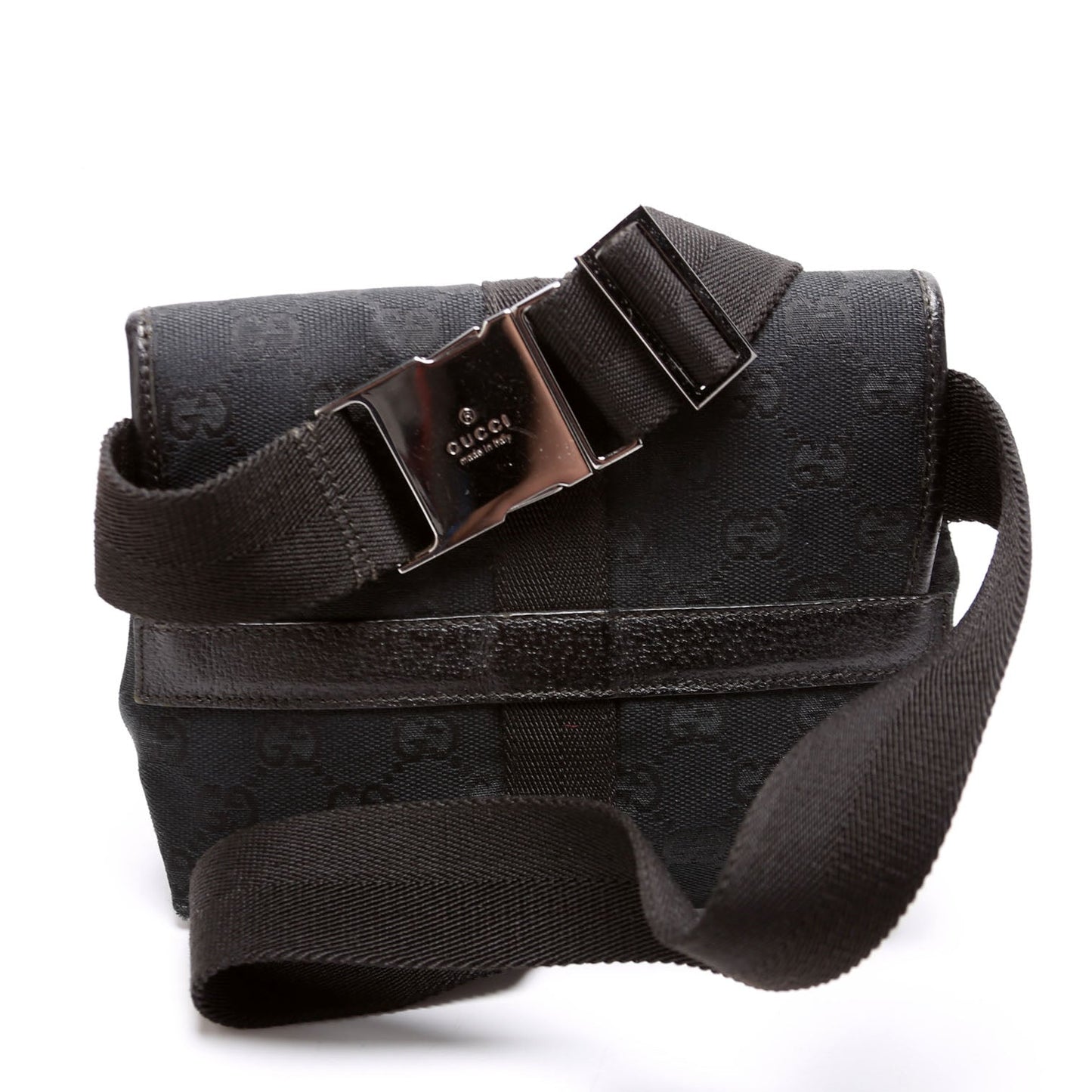 Gucci 449174 GG Canvas Belt Black Bag