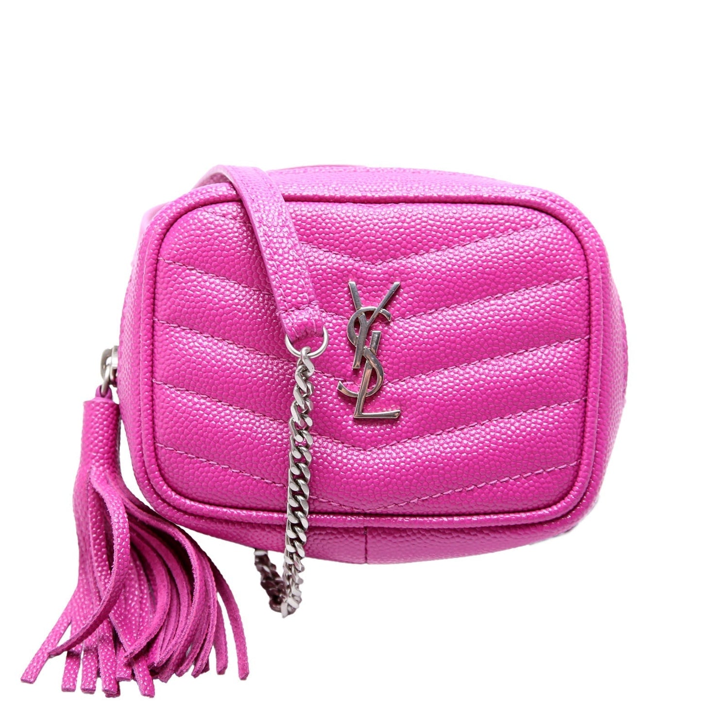 Saint Laurent 635088 Lou Baby Camera Grain De Poudre Fuscia Bag
