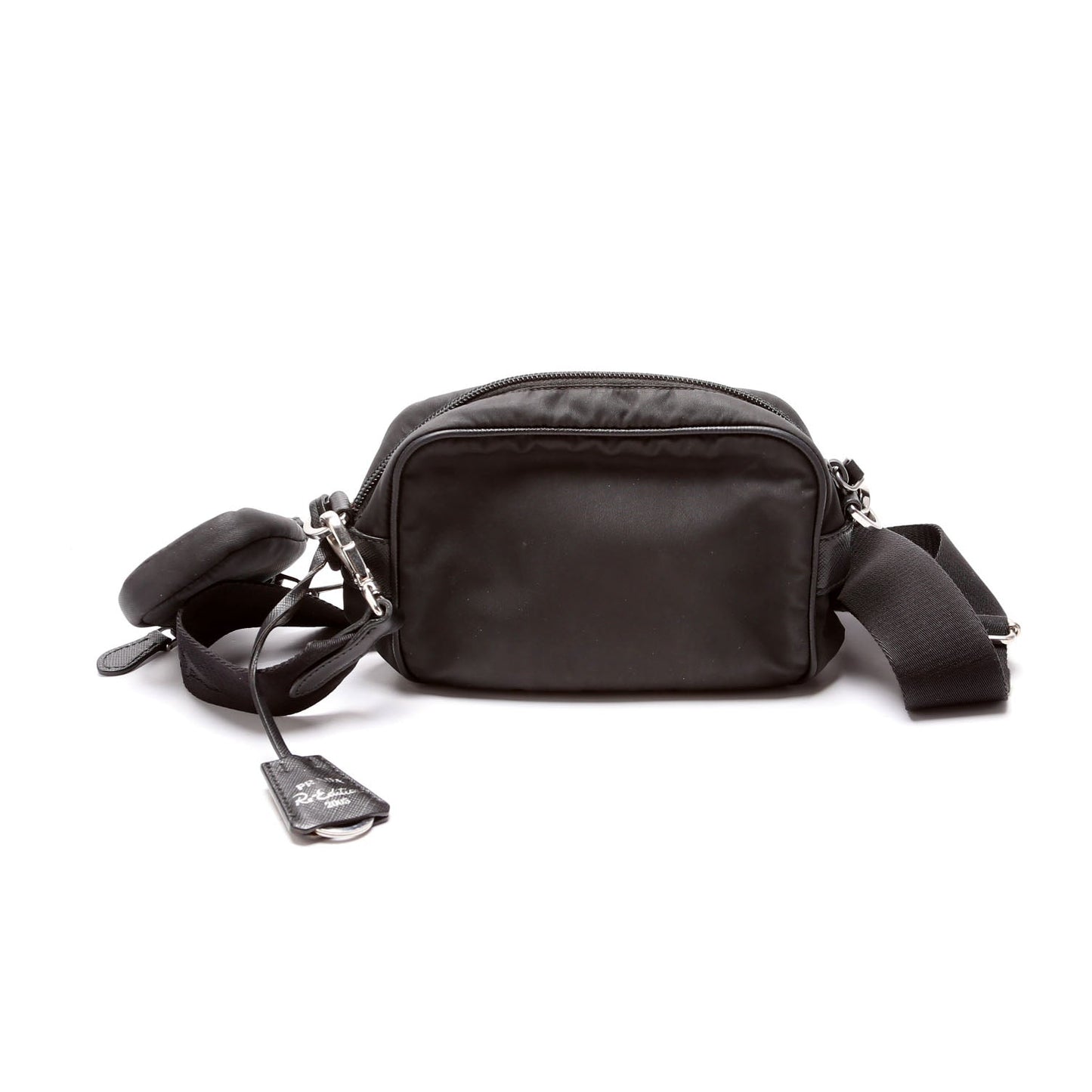 Prada 1BH153 Re-Nylon Saffiano Re-Edition 2005 Mini Camera Black Bag