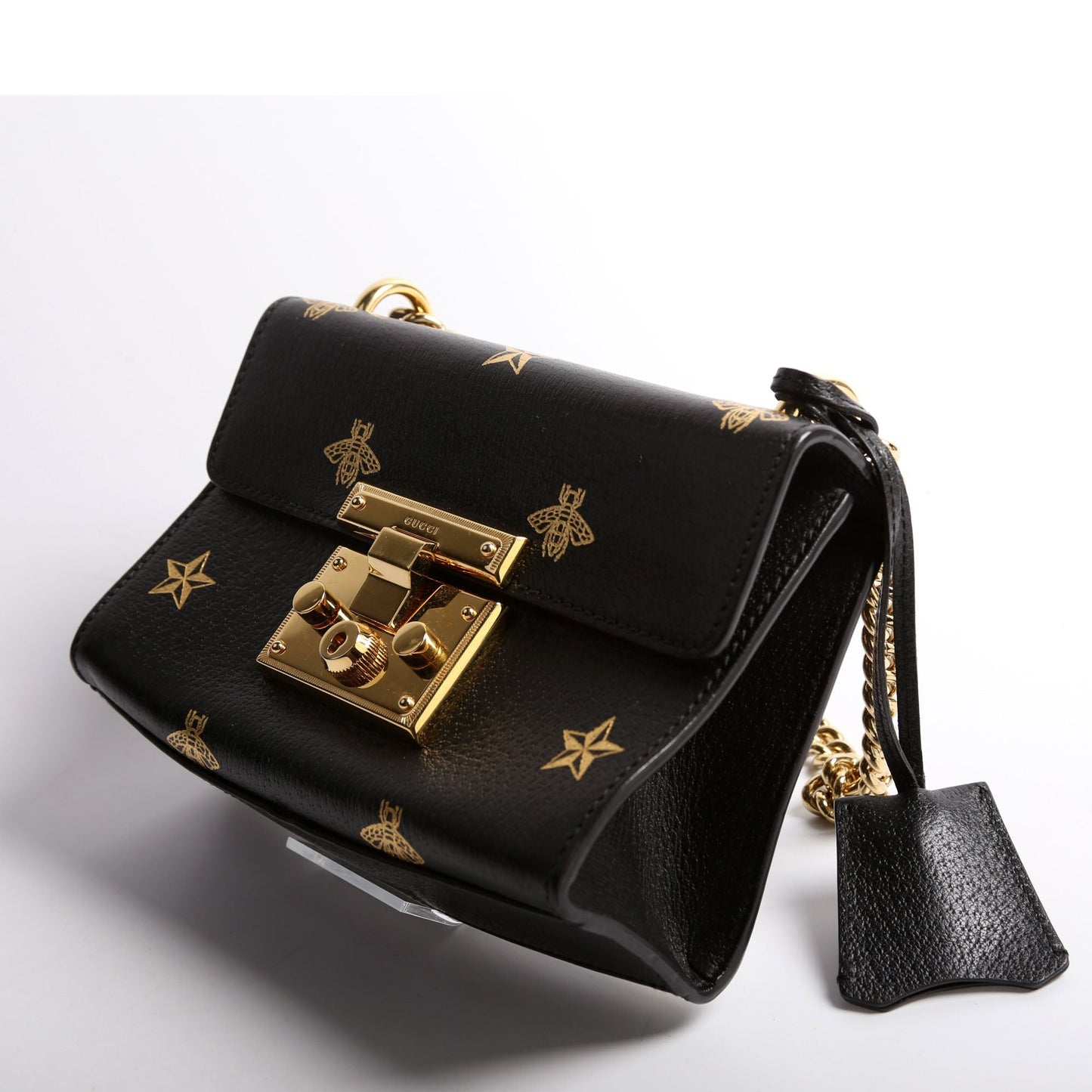 Gucci 432182 Padlock Bee Star Leather Small Bag