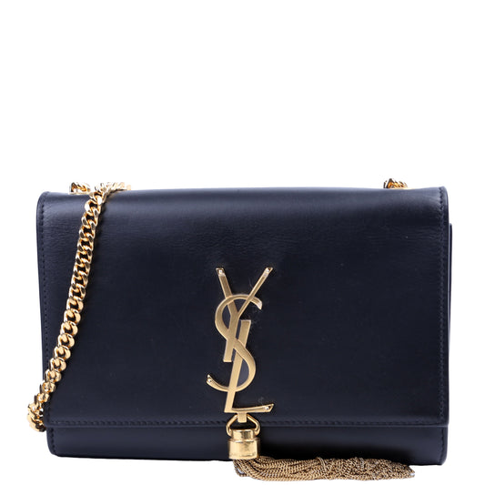 Saint Laurent Kate Tassel Satchel Small Black Bag