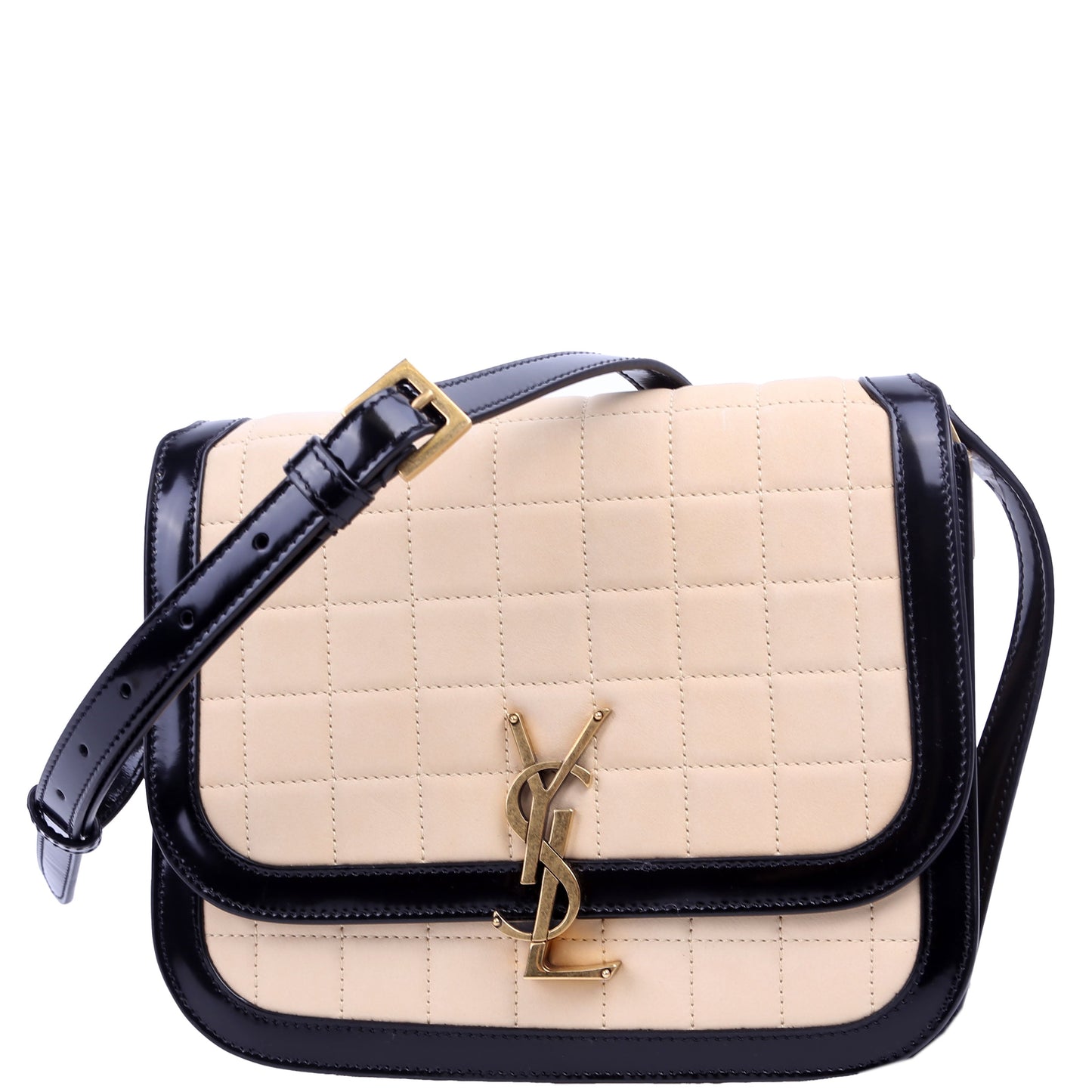 Saint Laurent 733704 Solferino Medium Nubuck Beige/Black Bag
