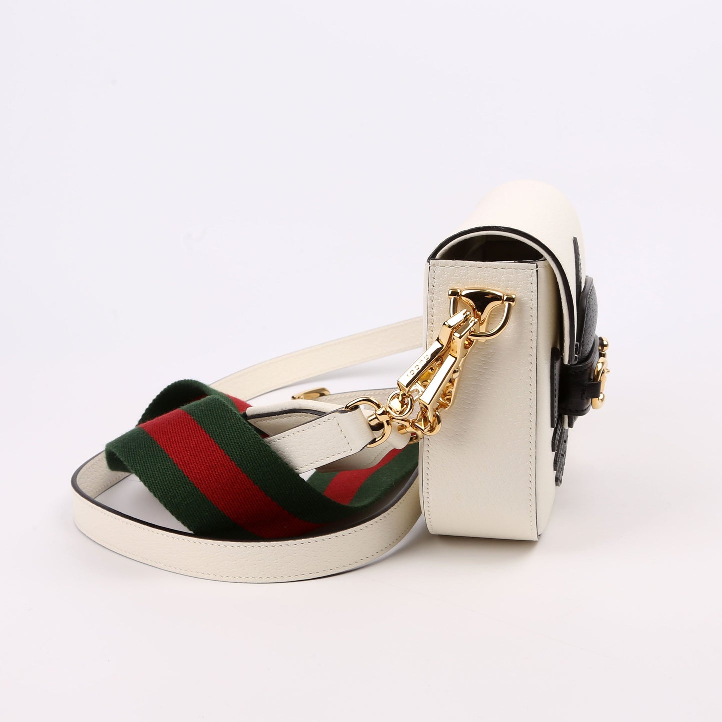 Gucci 658574 X Adiddas 1955 Horsebit Mini White/Black Bag