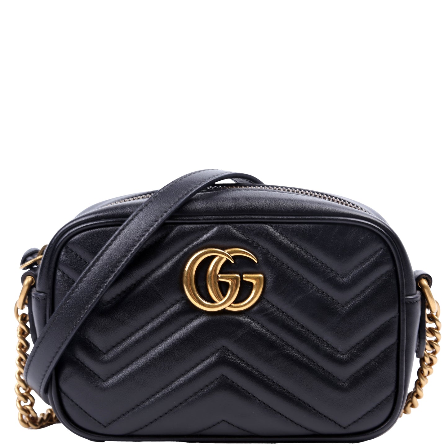 Gucci 448065 Marmont Mini Camera Black Bag
