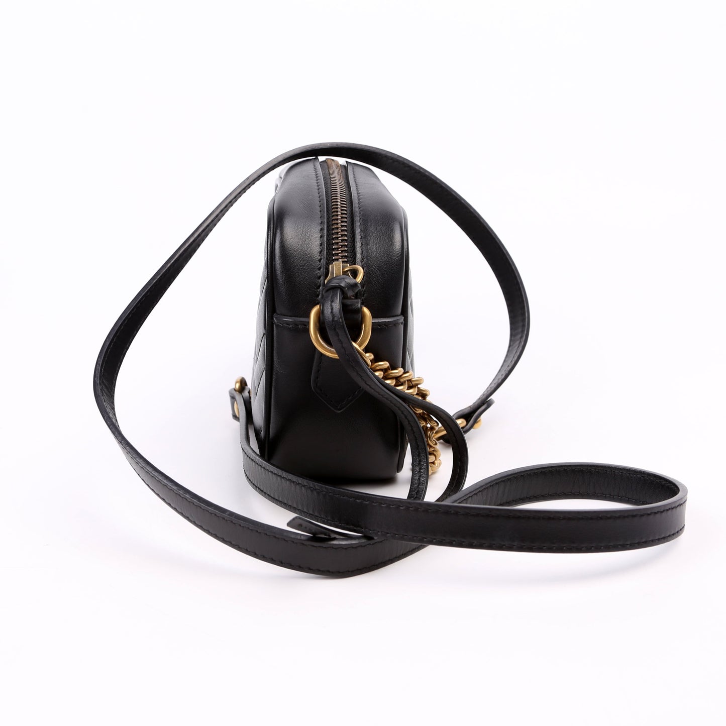 Gucci 448065 Marmont Mini Camera Black Bag