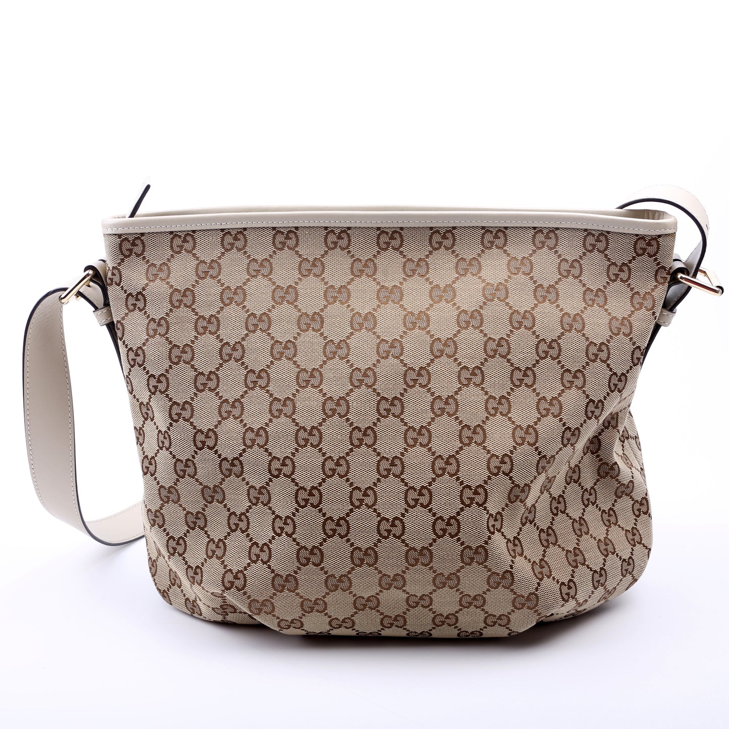 Gucci 388930 GG Canvas Shoulder White Bag