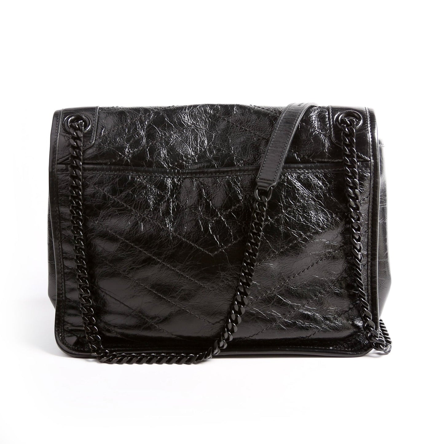 Saint Laurent Niki Medium Crinkle Leather 575055 Black Bag