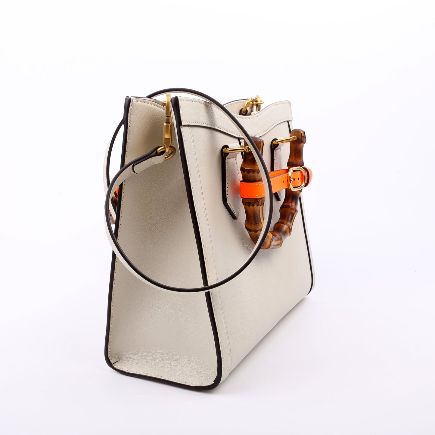 Gucci 660195 Diana Small Leather Tote White Bag