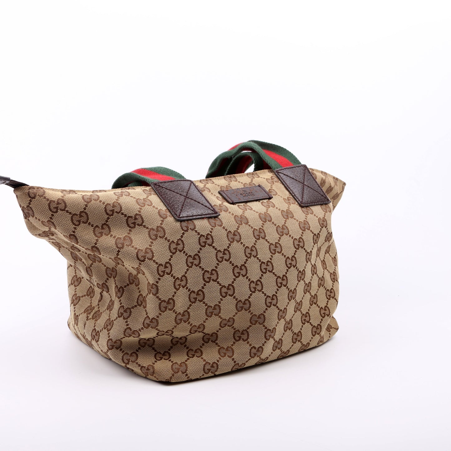 Gucci 131230 GG Canvas Web Bucket Tote Bag