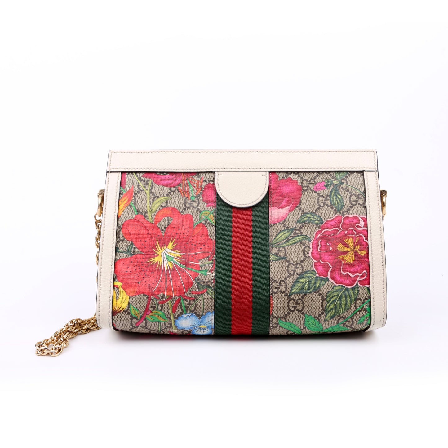 Gucci 503877 GG Supreme Flora Ophidia Small Chain Bag