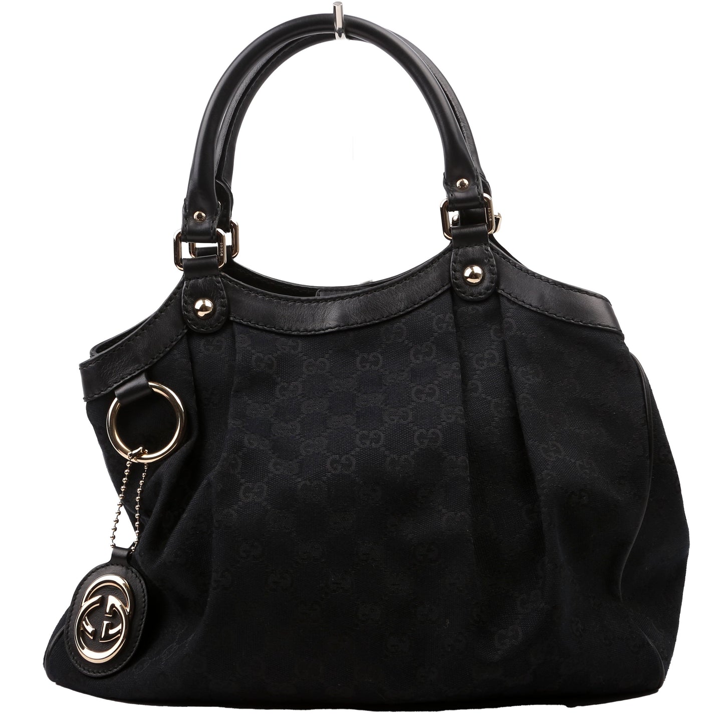 Gucci 211944 Sukey GG Canvas Medium Black Bag