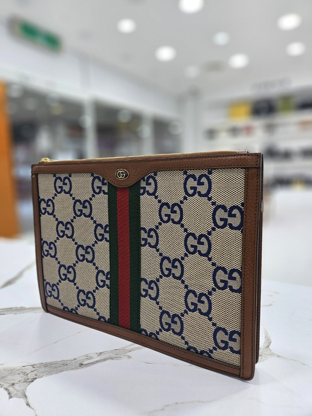 Gucci Leather Canvas Clutch