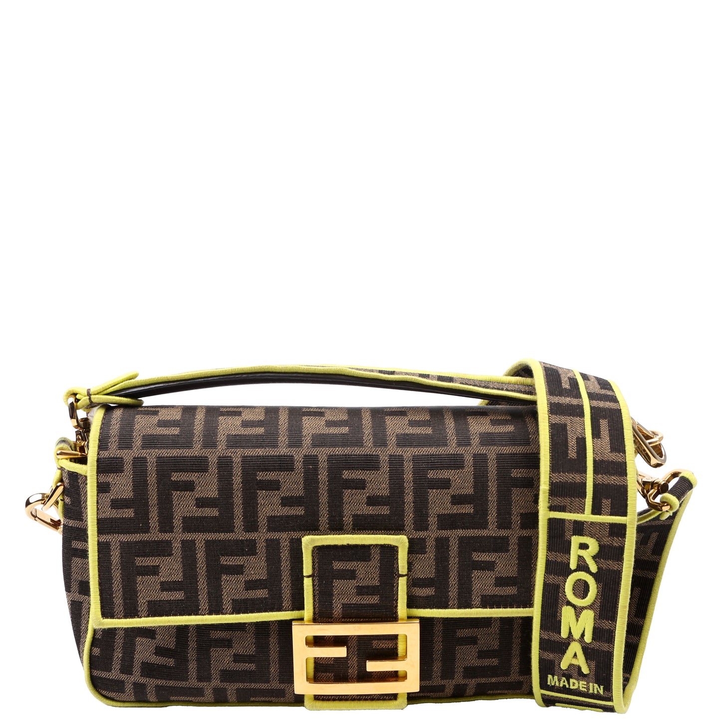 Fendi FF Jacquarduette Brown/Green Bag