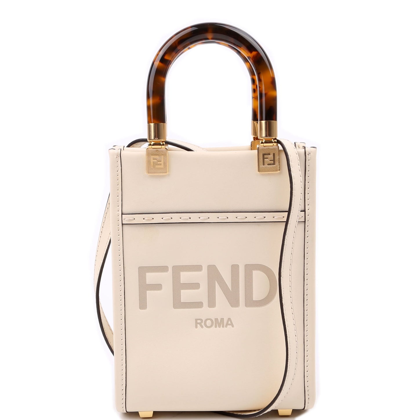 Fendi Mini Sunshine Shopper White Bag