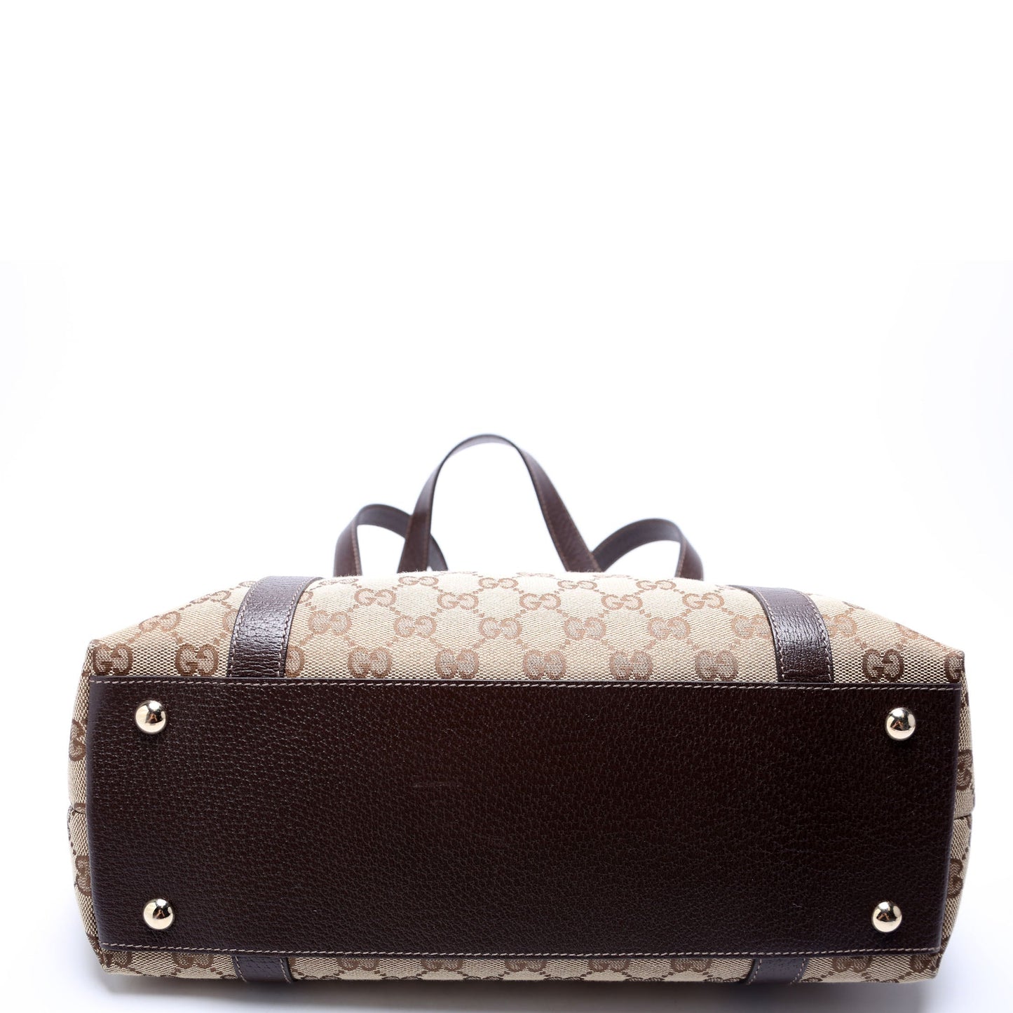 Gucci 141470 GG Canvas Abbey Tote Beige/Brown Bag
