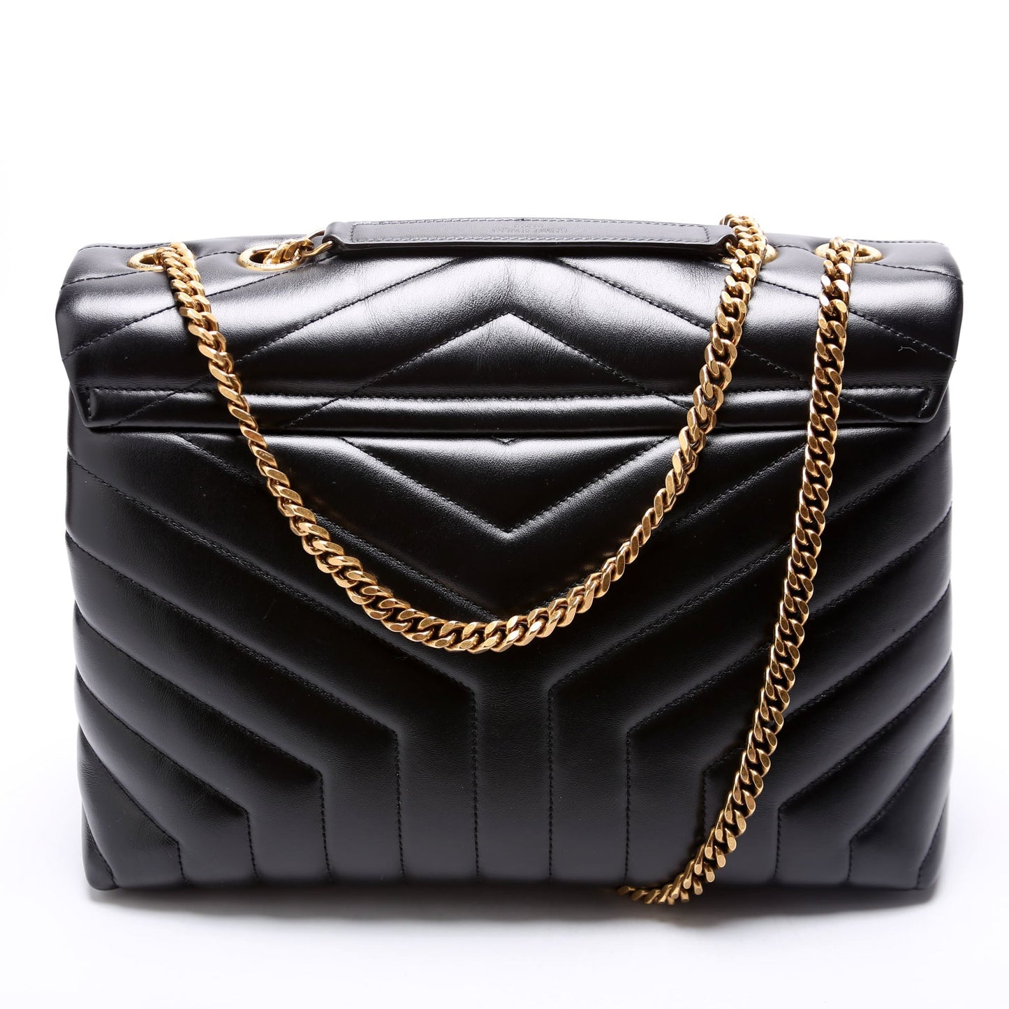Saint Laurent Loulou Medium Quilted Black/Gold Bag
