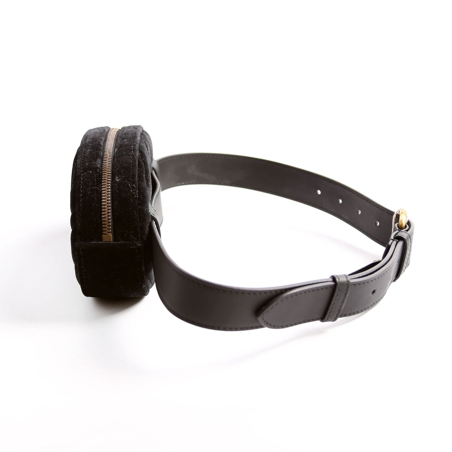 Gucci 476434 Marmont Velvet Belt Black Bag