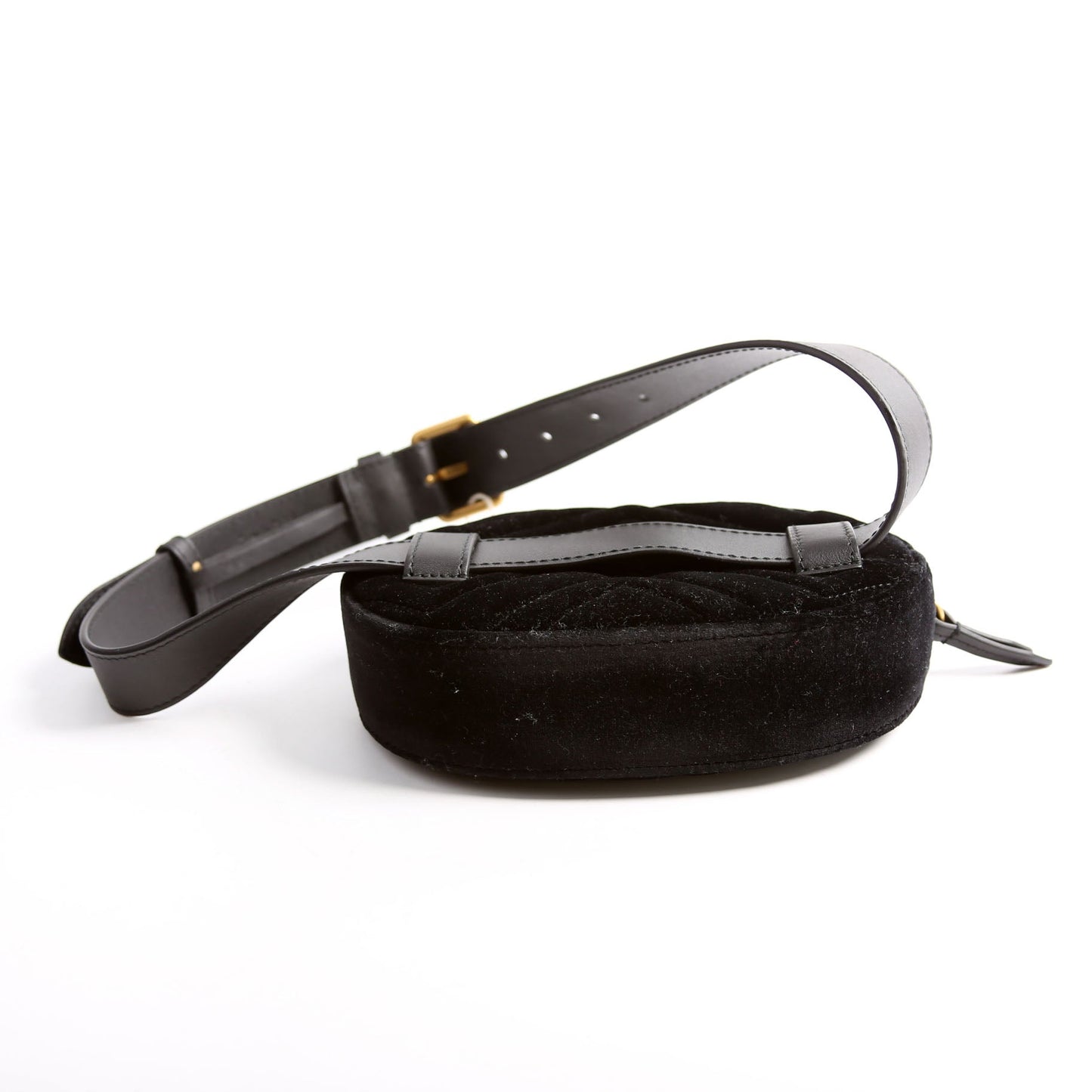 Gucci 476434 Marmont Velvet Belt Black Bag
