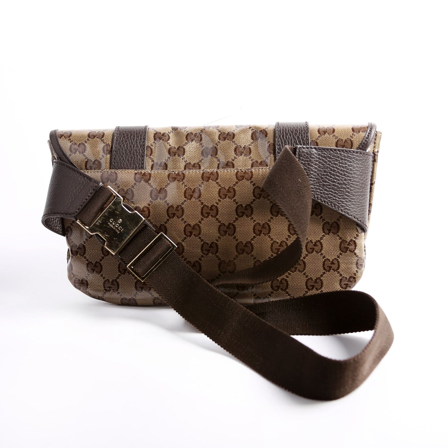 Gucci 374617 GG Crystal Waist Belt Brown Bag