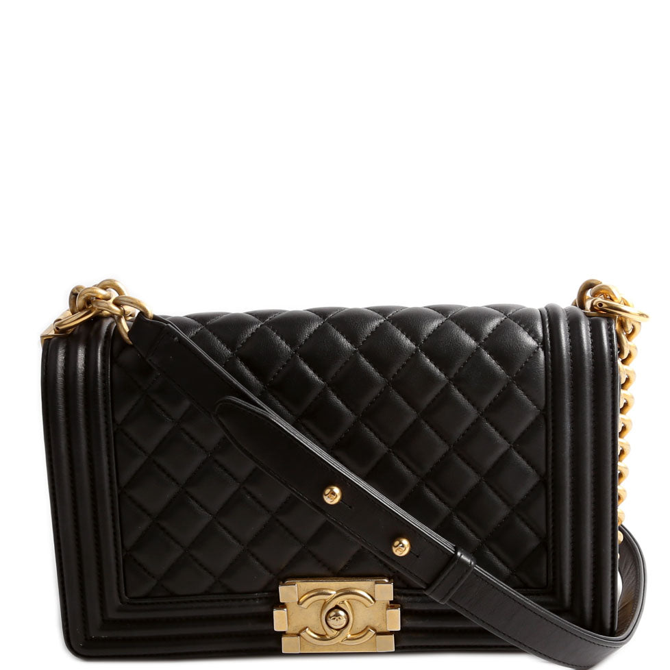 Chanel Boy Flap Medium Old Lambskin 25-28M Black Bag