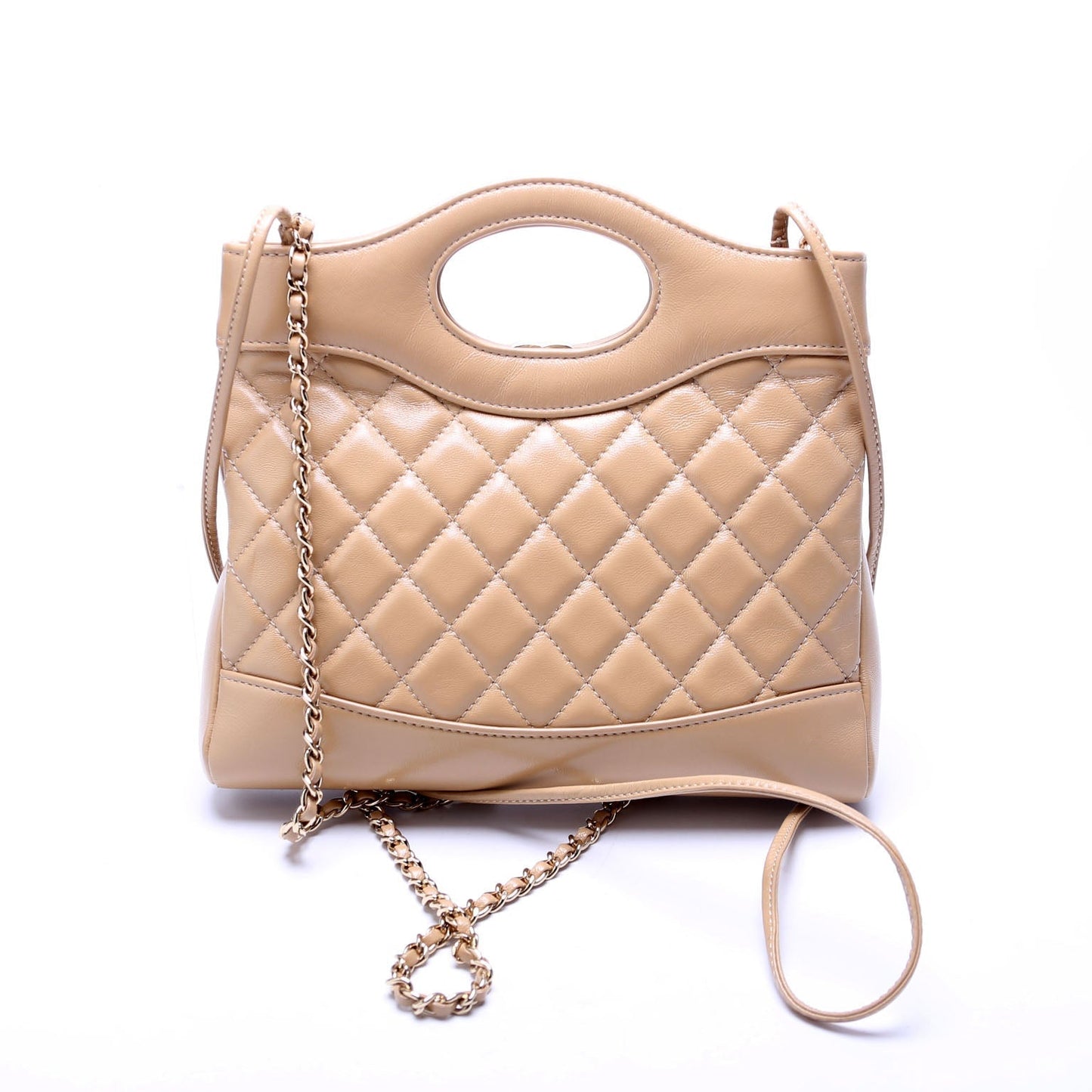 Chanel 31 Mini Shopping Shiny Calfskin Tan Bag