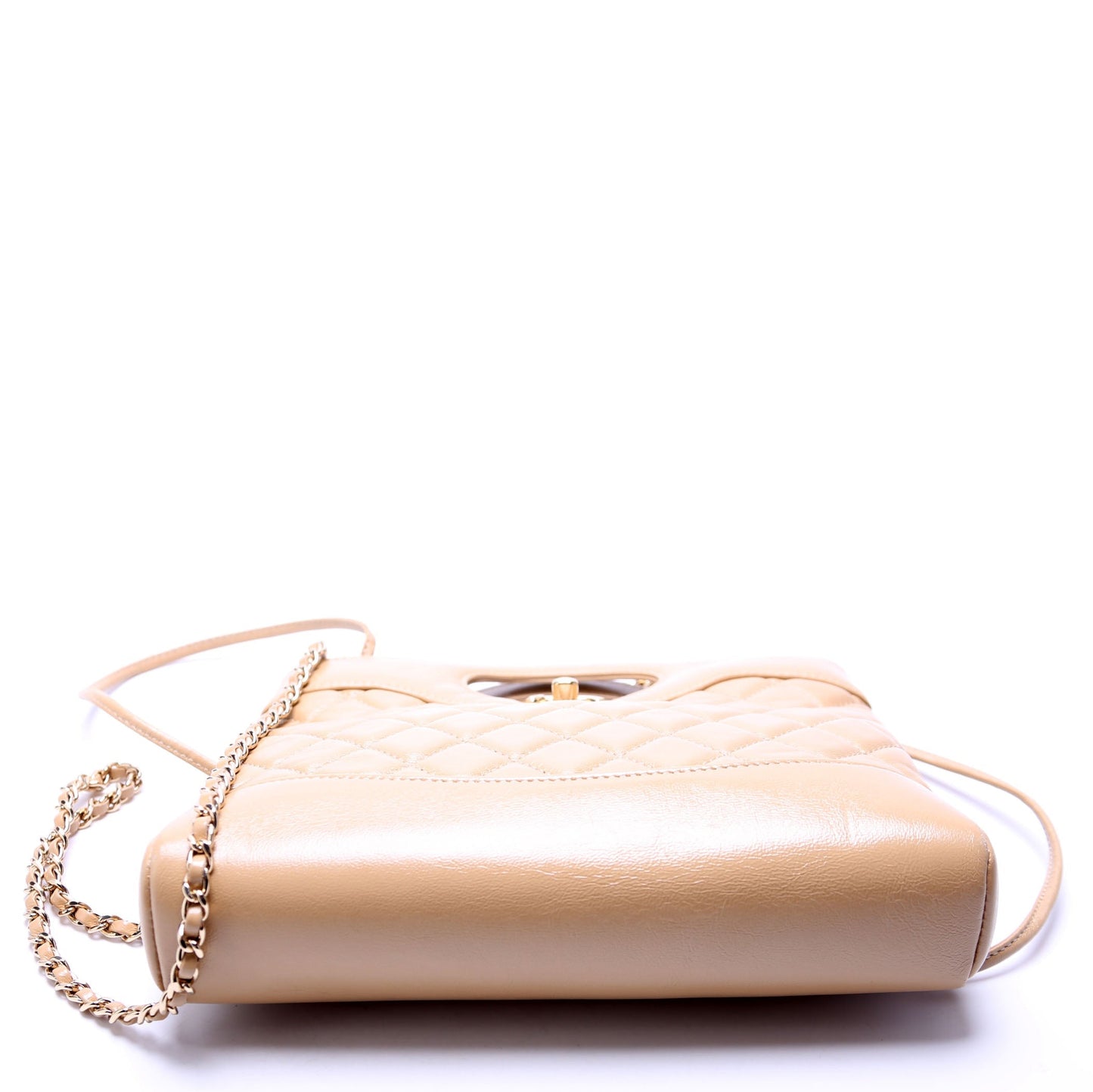 Chanel 31 Mini Shopping Shiny Calfskin Tan Bag