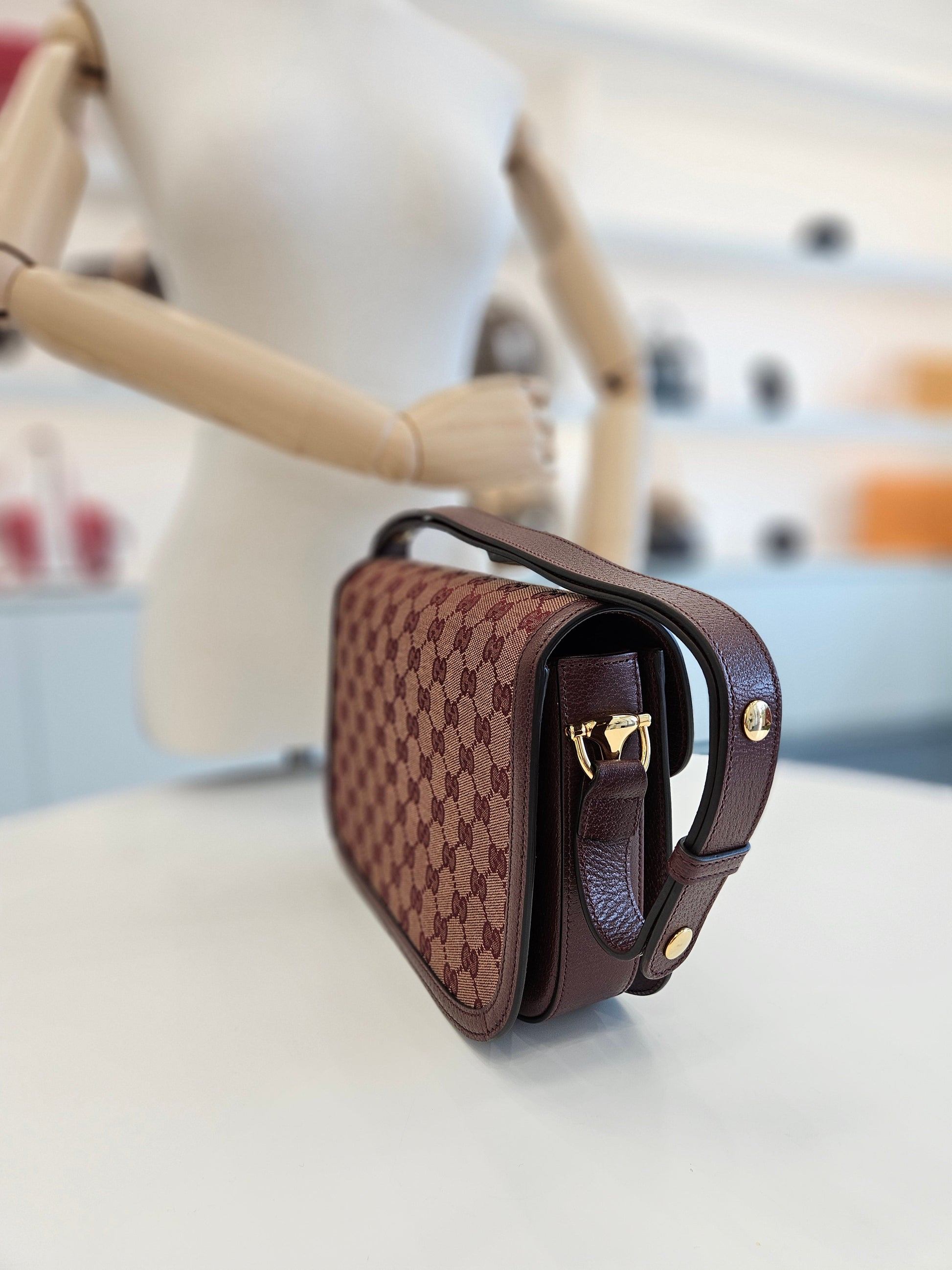 Gucci Leather Canvas Shoulder Bag