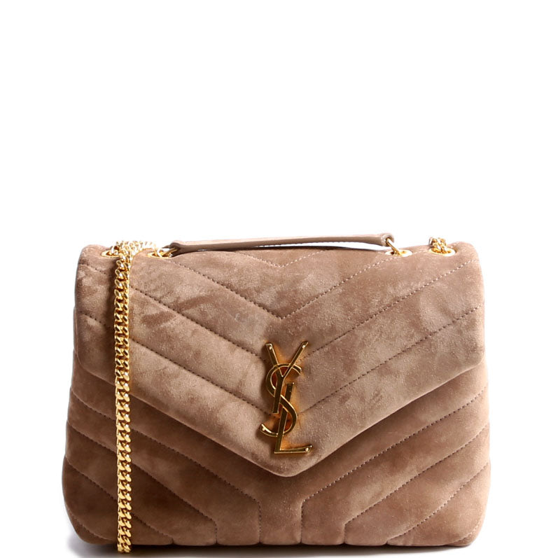 Saint Laurent LouLou Satchel Small Suede 494699 Taupe Bag