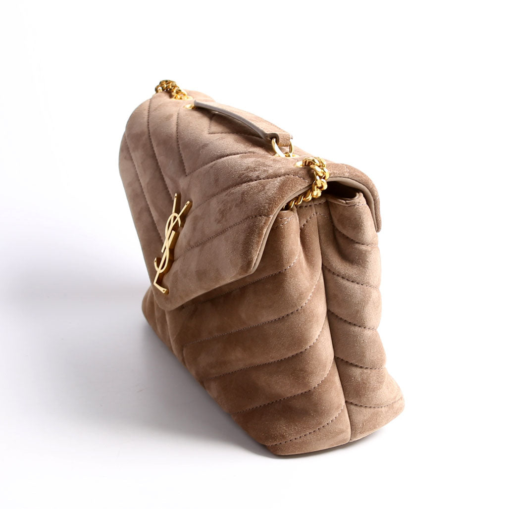 Saint Laurent LouLou Satchel Small Suede 494699 Taupe Bag