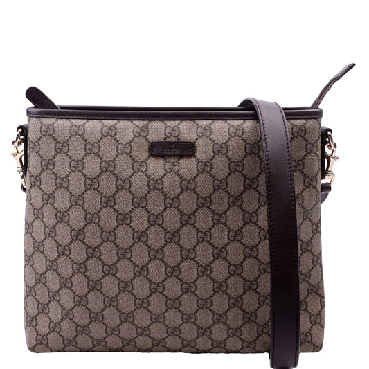 Gucci 388924 GG Supreme Crossbody Brown Bag