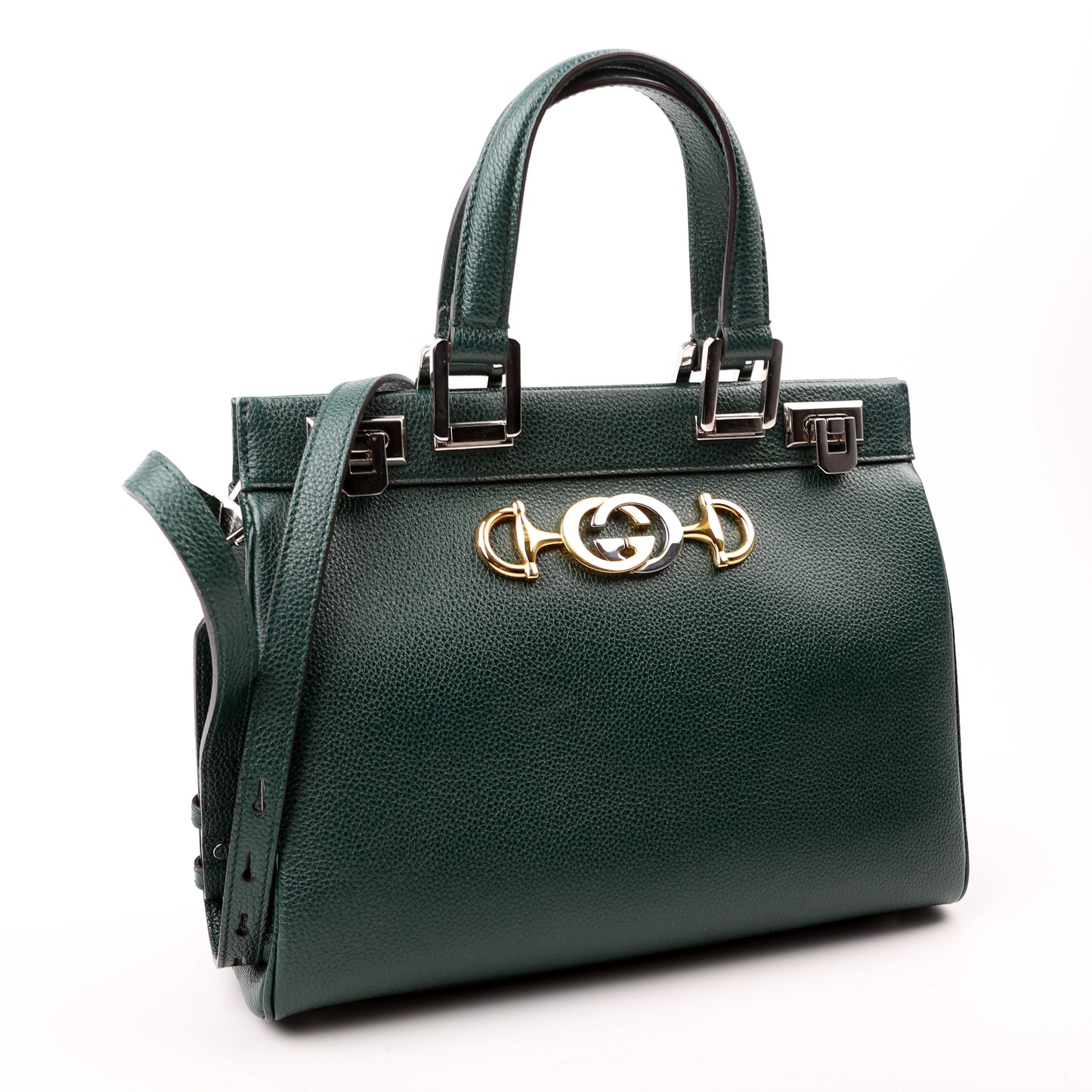 Gucci 569712 Zumi Top Handle Small Green Bag