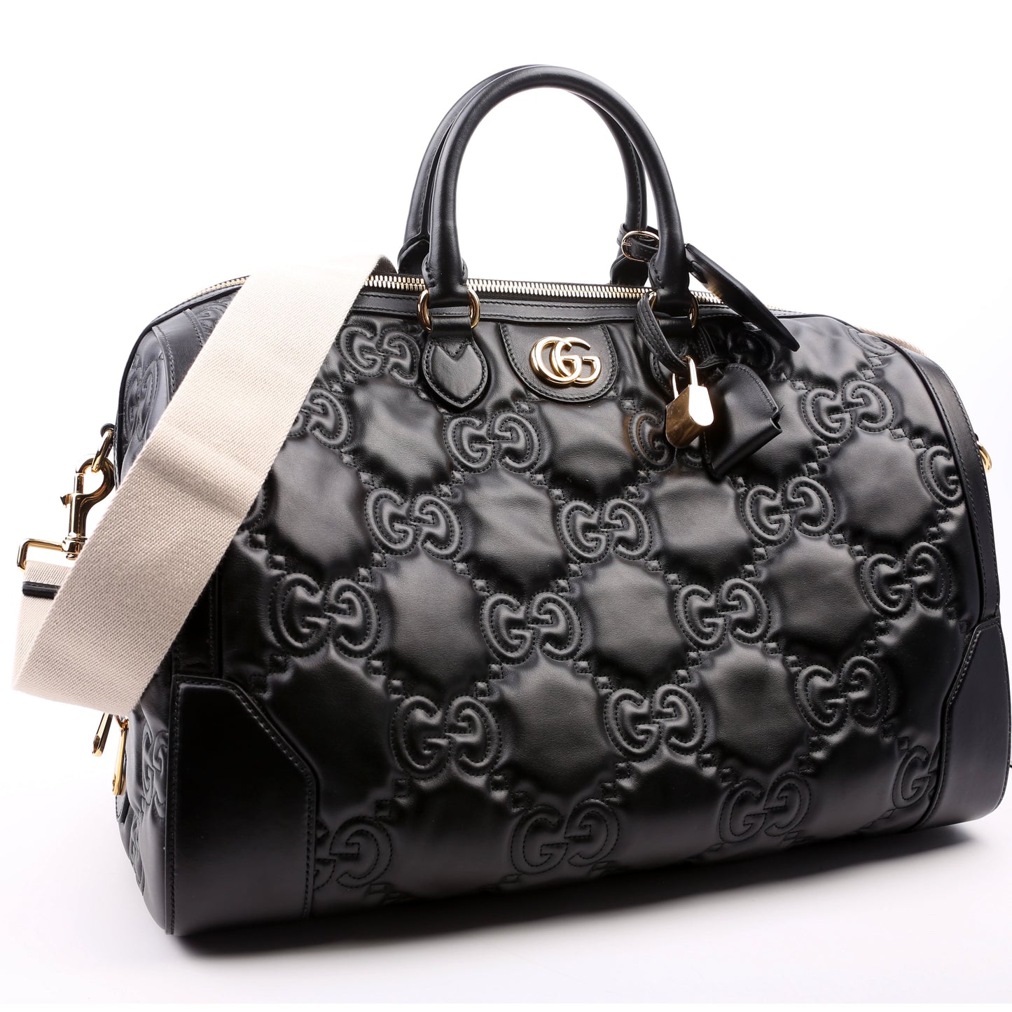 Gucci 700762 GG Matelasse Medium Shuffle Black Bag
