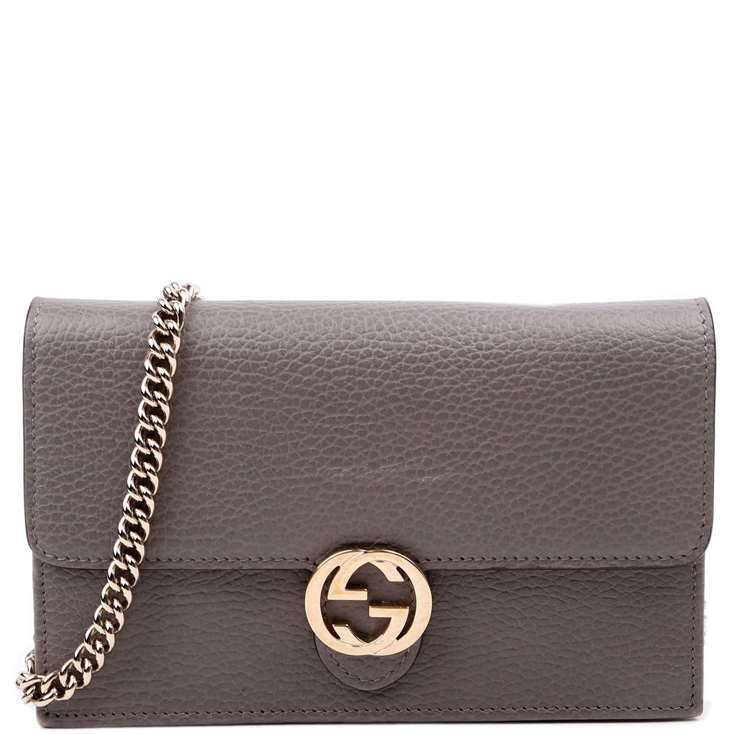 Gucci 510314 Interlocking G Chain Wallet Grey Bag