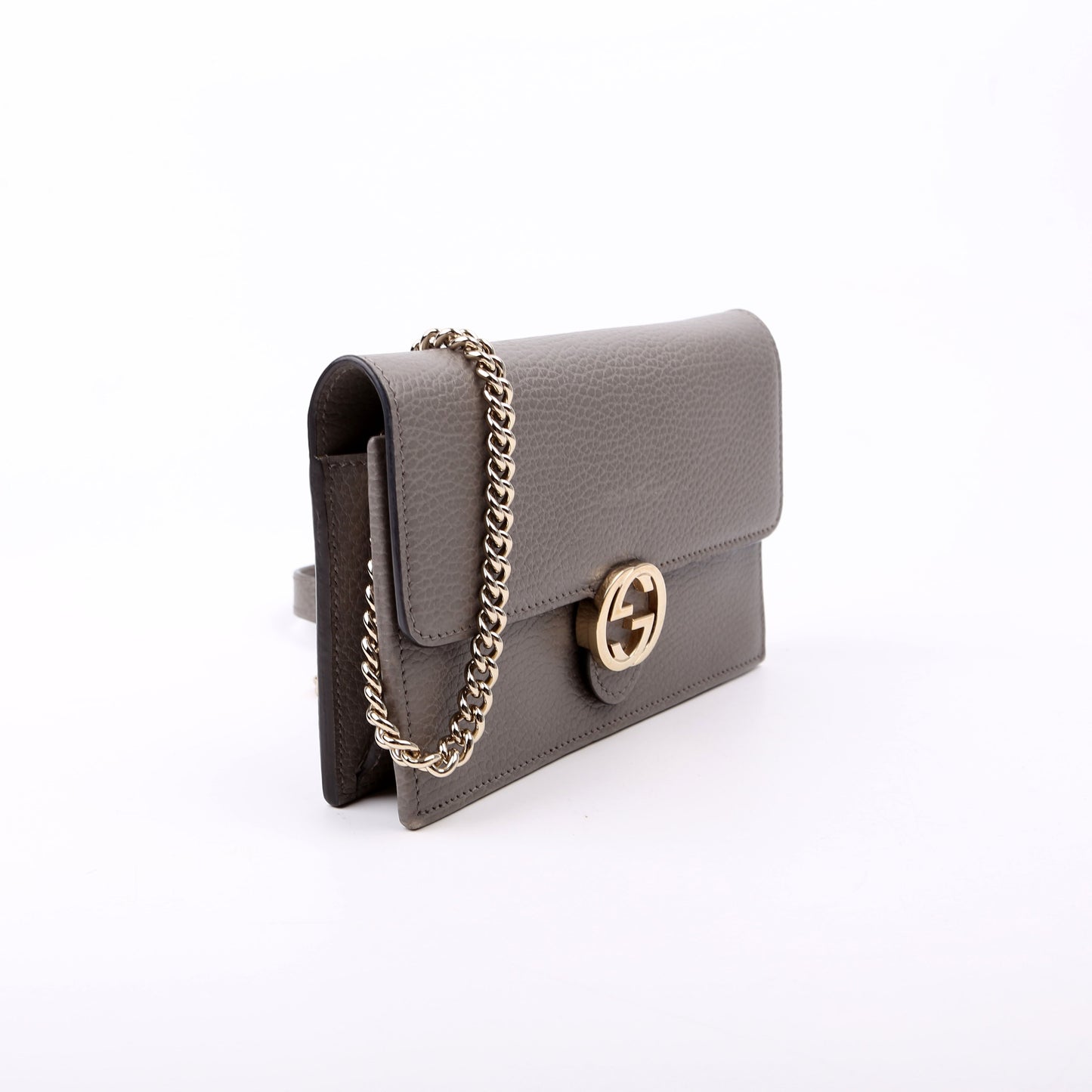 Gucci 510314 Interlocking G Chain Wallet Grey Bag