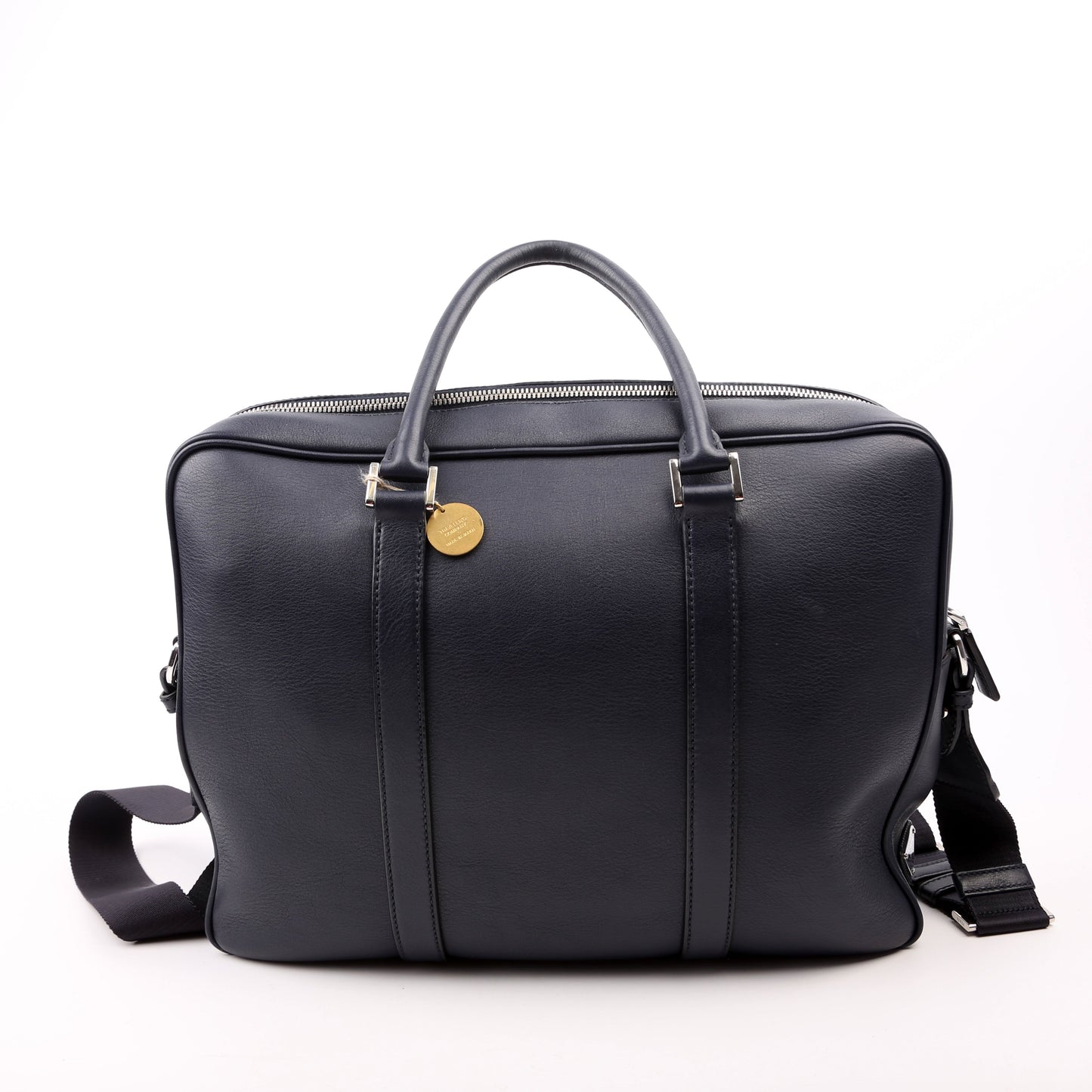 Prada 2VE305 Business 2-Way Leather Blue Bag